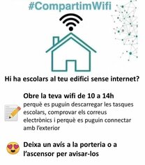 Compartim Wifi, una iniciativa per no deixar  escolars sense internet 