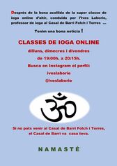 Casal Folch i Torres. Classes de ioga on line