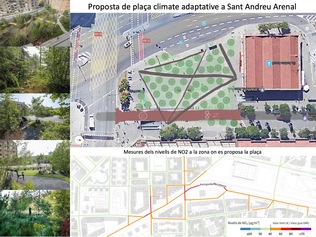 Urbanizacio bioclimatica de la plaça de la estacio de Renfe Sant Andreu Arenal 